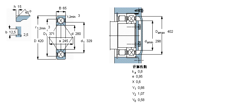 SKF 角接触球轴承, 四点接触球轴承QJ1056N2MA样本图片