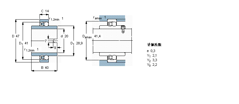 SKF 自调心球轴承, 圆柱孔和圆锥孔, 宽内圈11204ETN9样本图片