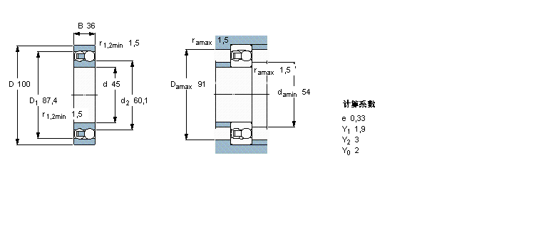 SKF 自调心球轴承, 圆柱孔和圆锥孔, 圆柱型内孔, 无密封件2309ETN9样本图片