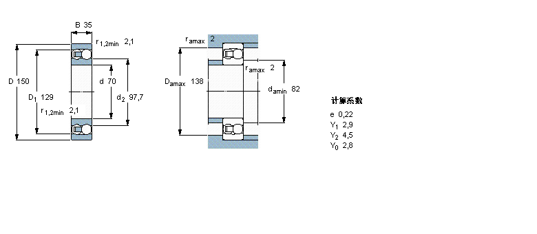 SKF 自调心球轴承, 圆柱孔和圆锥孔, 圆柱型内孔, 无密封件1314样本图片