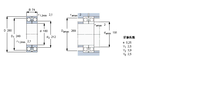 SKF 自调心球轴承, 圆柱孔和圆锥孔, 圆柱型内孔, 无密封件13036样本图片