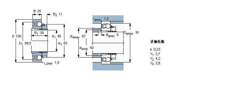 SKF 自调心球轴承, 带紧定套, 无密封件1309EKTN9+H309样本图片