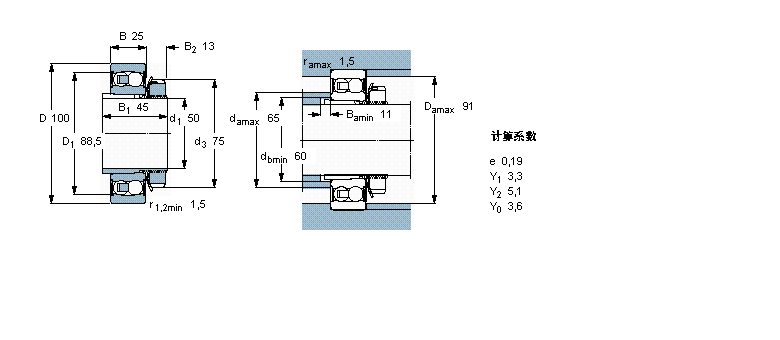 SKF 自调心球轴承, 带紧定套, 两面密封件2211E-2RS1KTN9+H311C样本图片