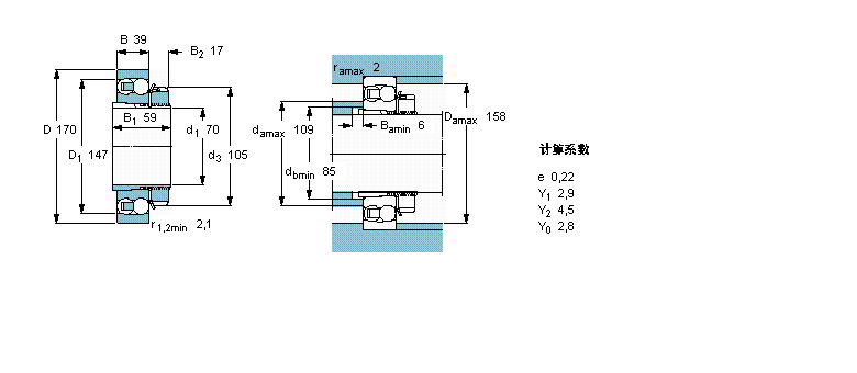 SKF 自调心球轴承, 带紧定套, 无密封件1316K+H316样本图片