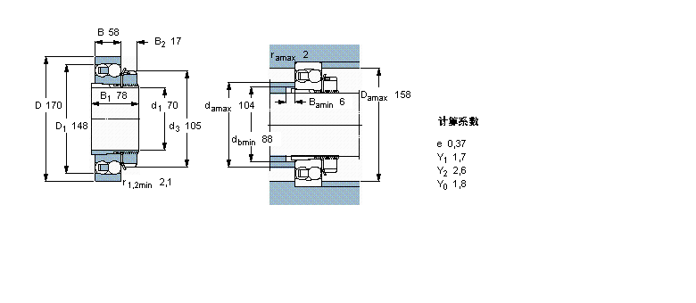 SKF 自调心球轴承, 带紧定套, 无密封件2316K+H2316样本图片