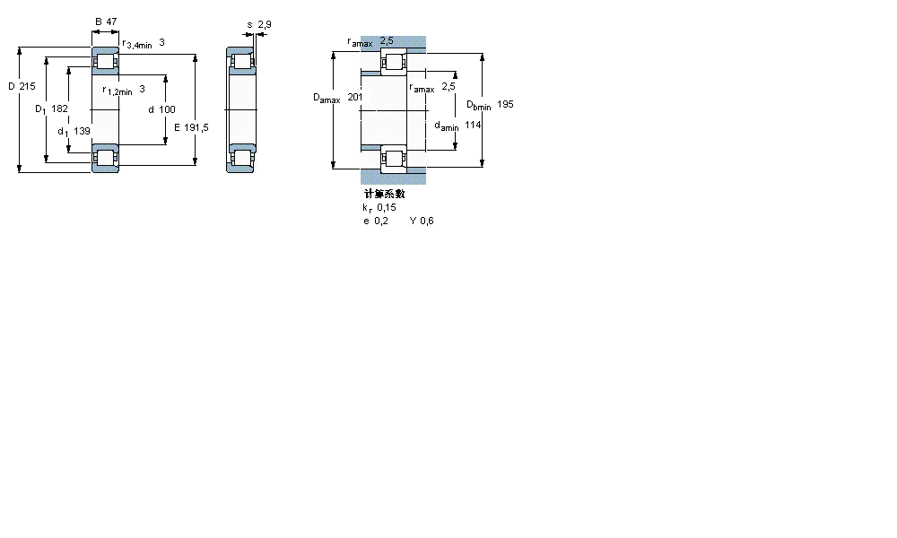 SKF 圆柱滚子轴承, 单列, NF 设计NF320ECM样本图片