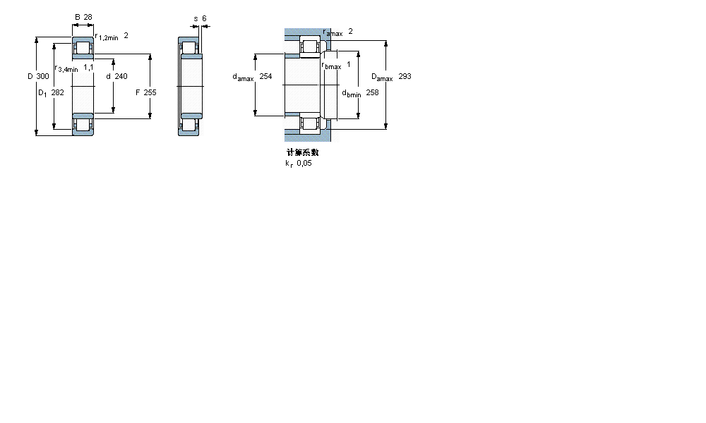SKF 圆柱滚子轴承, 单列, NUZ 设计NUZ1848ECMA样本图片
