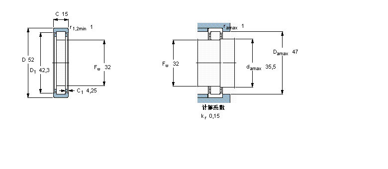SKF 圆柱滚子轴承, 单列, 无内圈RNU205样本图片