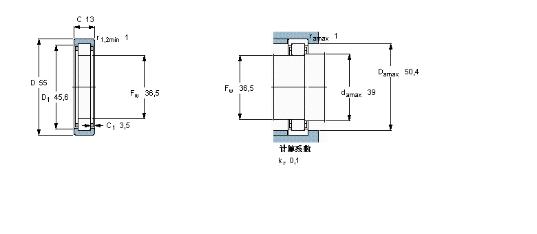 SKF 圆柱滚子轴承, 单列, 无内圈RNU1006样本图片