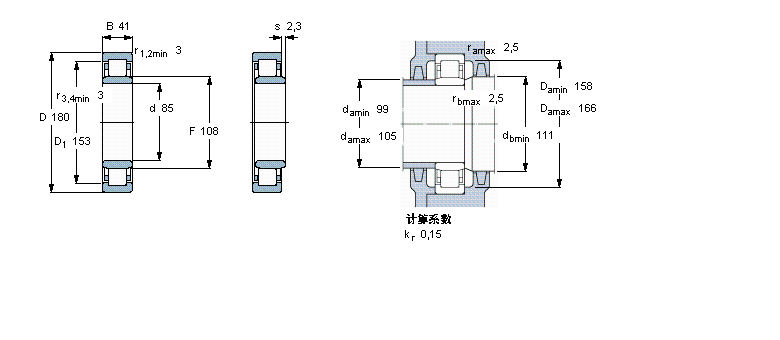 SKF 圆柱滚子轴承, 单列,INSOCOATNU317ECM/C3VL0241样本图片