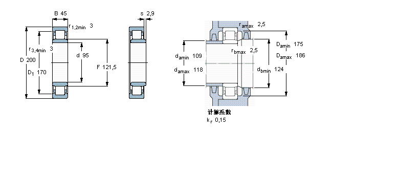 SKF 圆柱滚子轴承, 单列,INSOCOATNU319ECM/C3VL0241样本图片