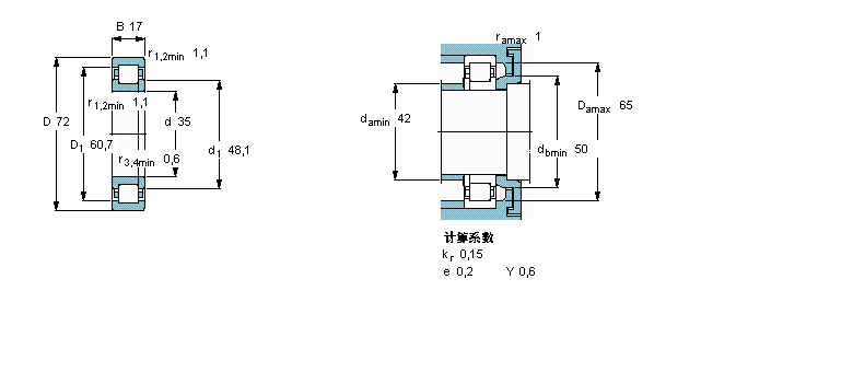 SKF 圆柱滚子轴承, 单列, 含Solid Oil, NUP 设计NUP207ECP/W64样本图片
