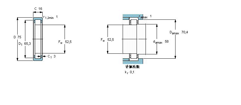 SKF 圆柱滚子轴承, 单列, 无内圈RNU1009ECP样本图片