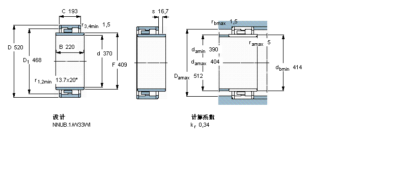 SKF 圆柱滚子轴承, 双列, NNUB.1BC2B319961样本图片