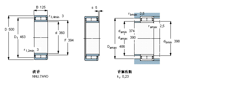SKF 圆柱滚子轴承, 双列, NNU.7BC2B322217样本图片