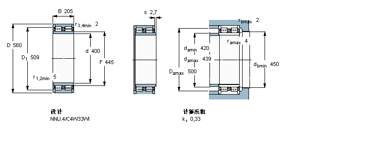 SKF 圆柱滚子轴承, 双列, NNU.4314987C样本图片