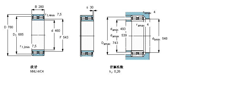 SKF 圆柱滚子轴承, 双列, NNU.4BC2-8004/HA1样本图片