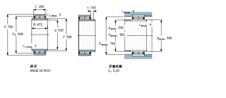 SKF 圆柱滚子轴承, 双列, NNUB.3BC2B320117/HA4样本图片