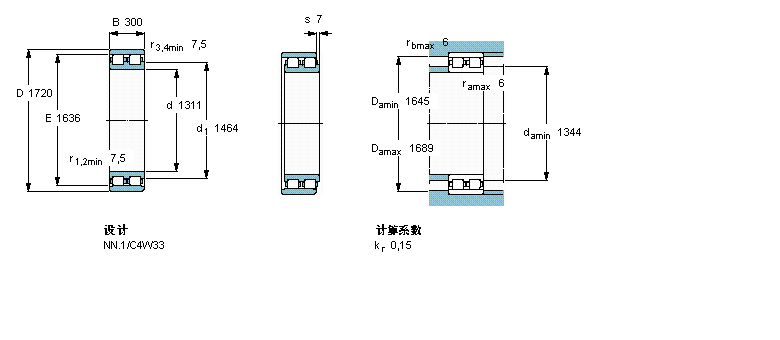 SKF 圆柱滚子轴承, 双列, NN.1BC2B326372/HA1样本图片