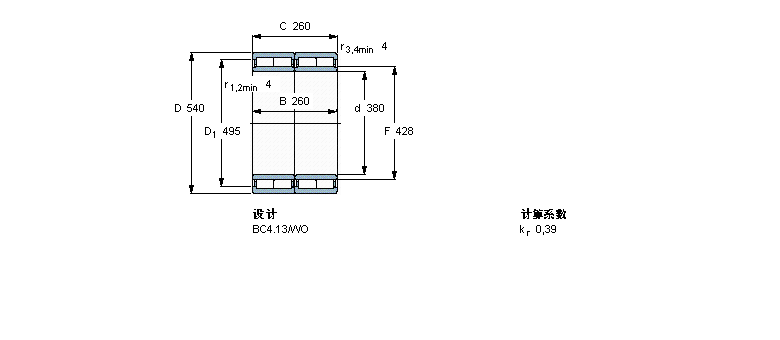 SKF 圆柱滚子轴承, 四列, BC4.13BC2B326131/HB1VJ202样本图片