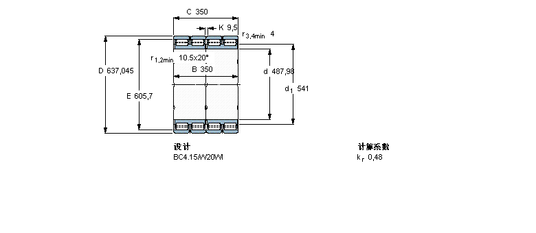 SKF 圆柱滚子轴承, 四列, BC4.15BC2B326196/HA1VJ202样本图片