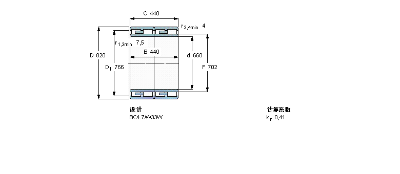 SKF 圆柱滚子轴承, 四列, BC4.7239509FA样本图片