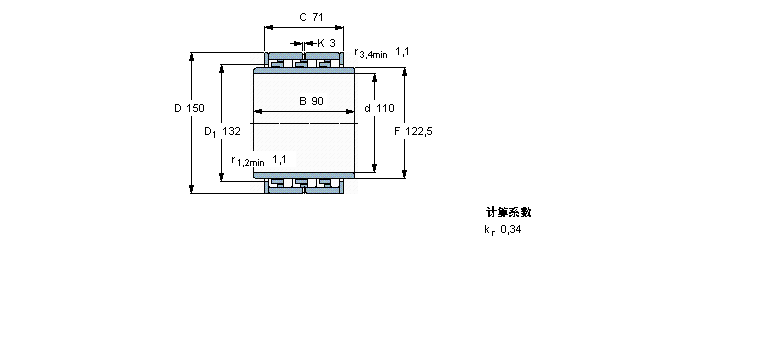 SKF 圆柱滚子轴承, 六列315754样本图片