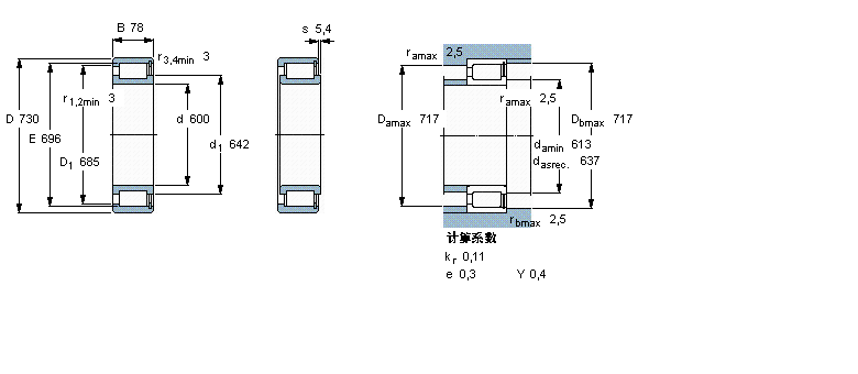 SKF 圆柱滚子轴承, 单列满装滚子, NCF 设计NCF28/600V样本图片