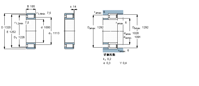 SKF 圆柱滚子轴承, 单列满装滚子, NCF 设计NCF29/1000V样本图片