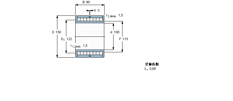 SKF 圆柱滚子轴承, 多列满装滚子NNU6020V样本图片