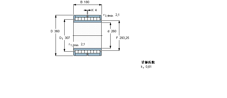 SKF 圆柱滚子轴承, 多列满装滚子NNU6952V样本图片