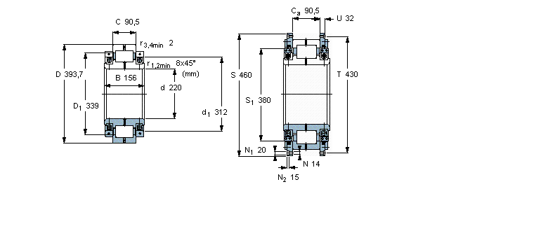 SKF 圆柱滚子轴承, 剖分式单列316350DA样本图片