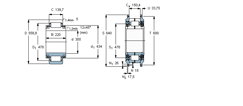 SKF 圆柱滚子轴承, 剖分式单列316733样本图片