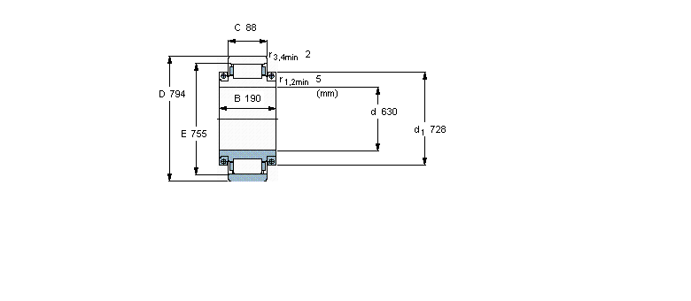 SKF 圆柱滚子轴承, 剖分式单列BCSB316283A样本图片