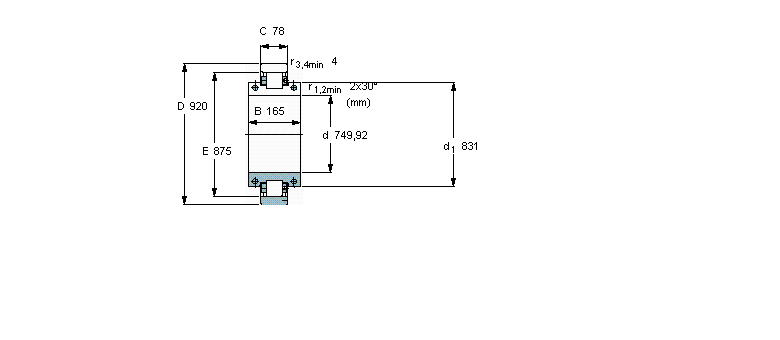 SKF 圆柱滚子轴承, 剖分式单列BCSB320861样本图片