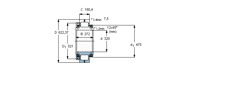 SKF 圆柱滚子轴承, 剖分式单列316351CD样本图片