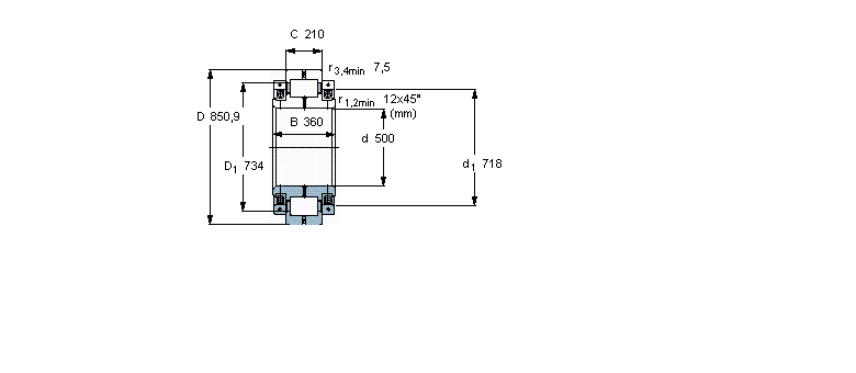 SKF 圆柱滚子轴承, 剖分式单列316353DC样本图片