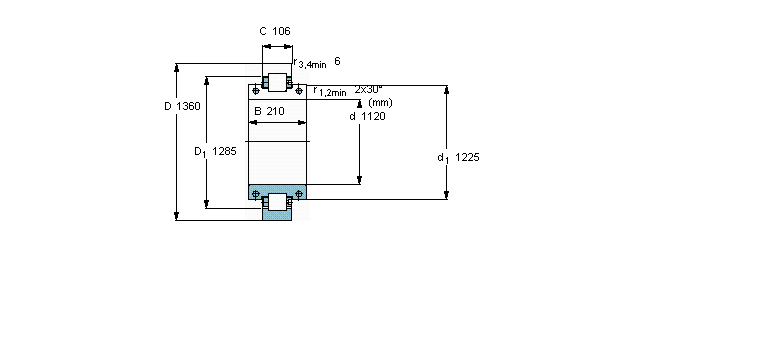 SKF 圆柱滚子轴承, 剖分式单列BCSB320806A样本图片