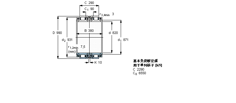 SKF 圆柱滚子轴承, 剖分式双列BCRB326245样本图片