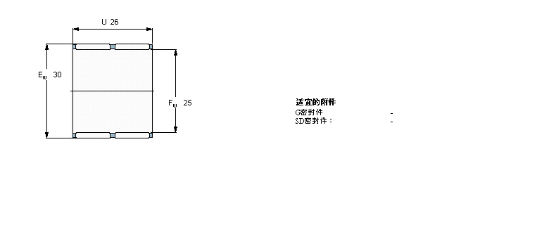 SKF 滚针轴承, 滚针和保持架组件K25x30x26ZW样本图片