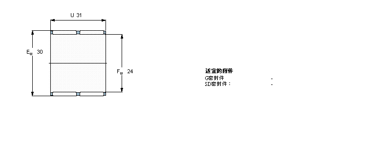 SKF 滚针轴承, 滚针和保持架组件K24x30x31ZW样本图片