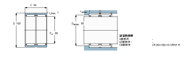 SKF 滚针轴承, 带法兰，无内圈, 无密封件RNA6914样本图片