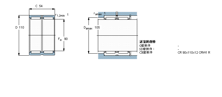 SKF 滚针轴承, 带法兰，无内圈, 无密封件RNA6916样本图片