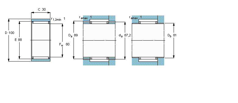 SKF 滚针轴承, 无法兰，无内圈RNAO80x100x30样本图片