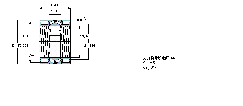 SKF 组合式圆柱滚子轴承/圆锥滚子轴承, 组合式圆柱滚子轴承/圆锥滚子轴承BVNB328584/HA1样本图片