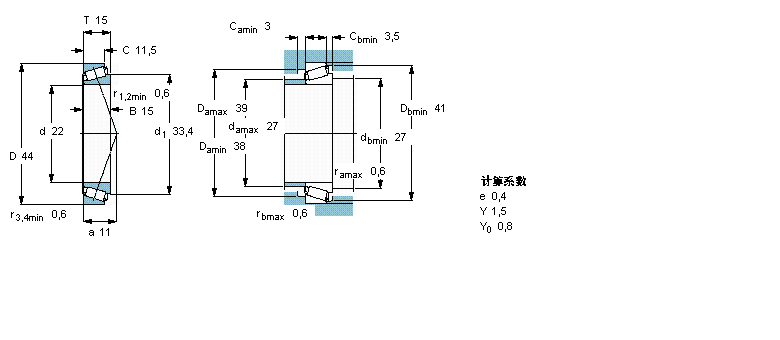 SKF 圆锥滚子轴承, 单列, 公制轴承320/22X样本图片