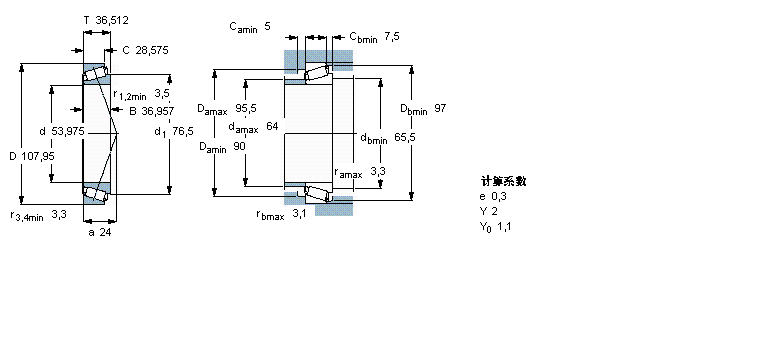 SKF 圆锥滚子轴承, 单列, 英制轴承539/532X样本图片