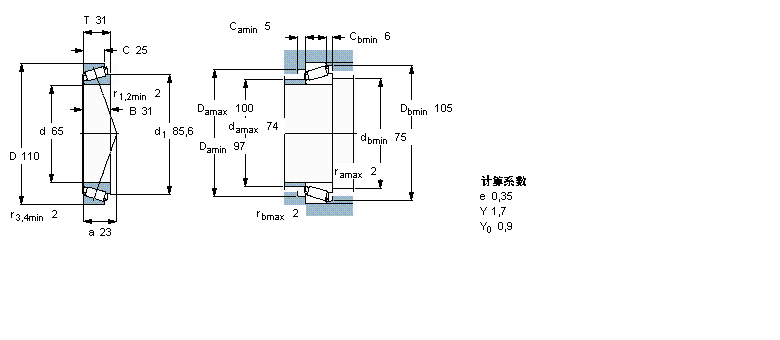 SKF 圆锥滚子轴承, 单列, 公制轴承T2DD065/Q样本图片