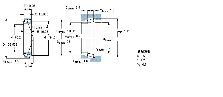 SKF 圆锥滚子轴承, 单列, 英制轴承L814749/710/QCL7C样本图片