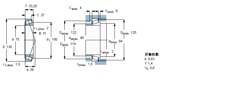 SKF 圆锥滚子轴承, 单列, 公制轴承32215J2/Q样本图片